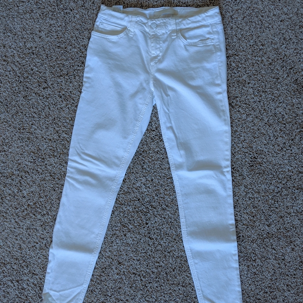 Joe's jeans mid rise skinny ankle white size 28